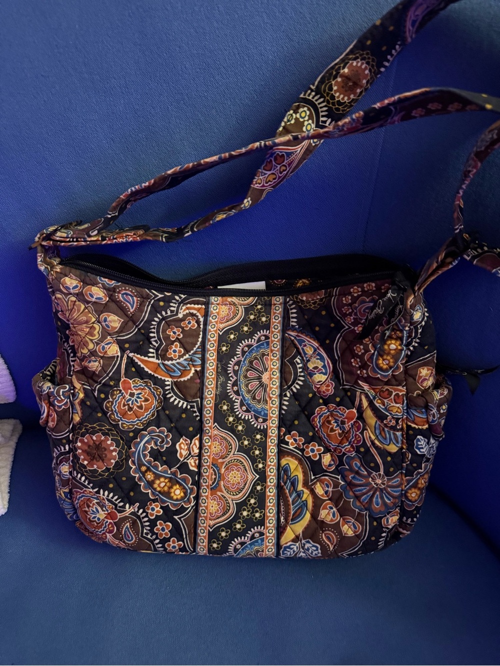 Vera Bradley Black Multi Quilted Paisley Shoulder Bag